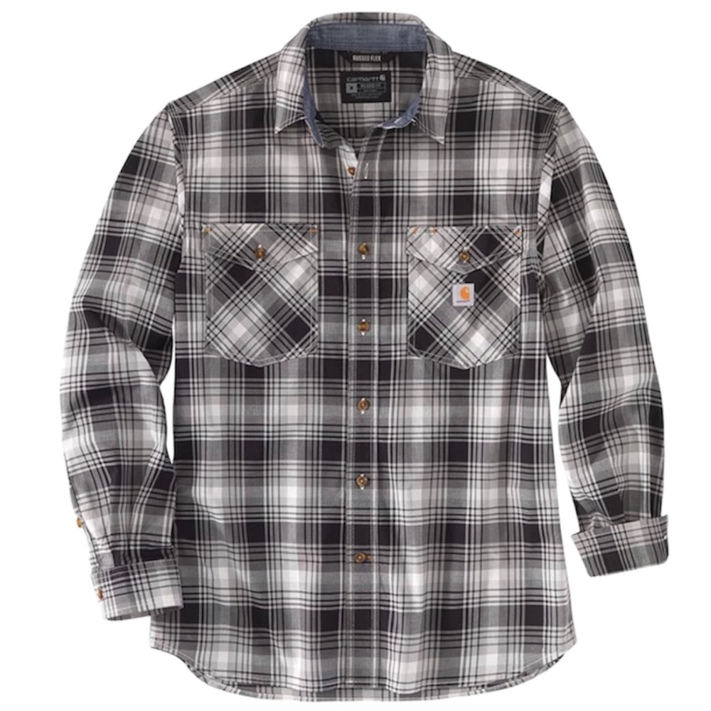 Carhartt Men's Rugged Flex Relaxed Fit Lightweight Button Down Long Sleeve Shirt - Picture 1 of 8